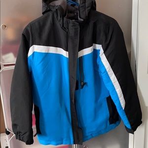 Boys children place coat